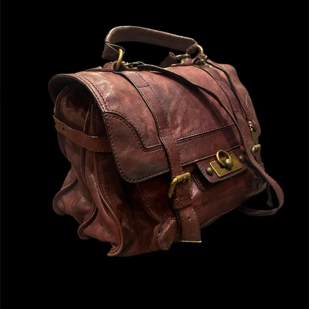 Frye Cameron Leather Satchel Crossbody Handbag Cognac Brown Retail $428 - Picture 3 of 16